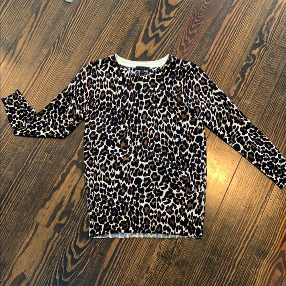 Leopard jcrew sweater/long sleeve shirt